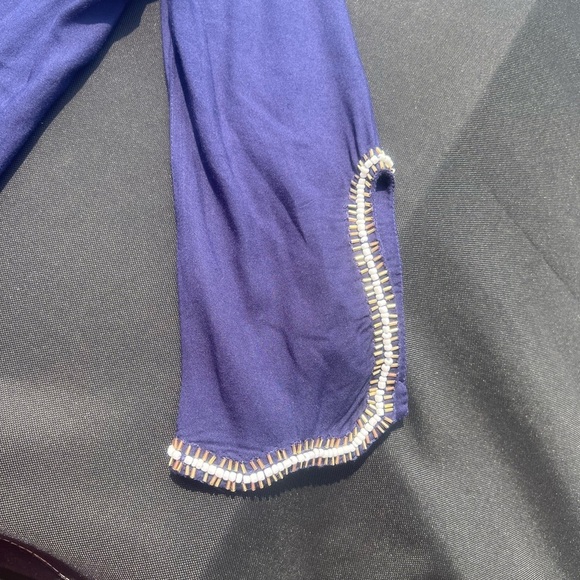 Lilly Pulitzer Sarah True Navy Beaded Embellished Tunic 3/4 Sleeve Dress. - Picture 5 of 11